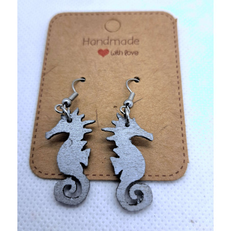 Seahorse Earrings - Hand Finished with Silver Gilt Wax