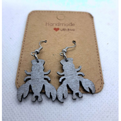 Lobster Earrings - Hand Finished with Silver Gilt Wax