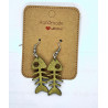Fish Bone Earrings - Hand Finished with Gold Gilt Wax