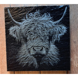 Stunning Highland Cow Slate Coaster