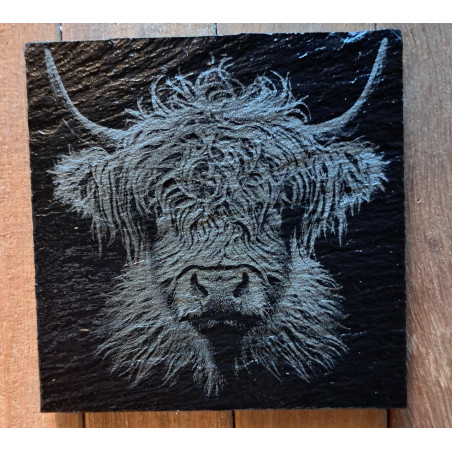 Stunning Highland Cow Slate Coaster