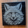 Slate coaster, fox design meticulously laser engraved