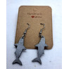 Laser Cut Shark Earrings - Hand Finished with Silver Gilt Wax